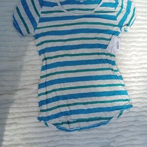 Blue and White Striped Tee